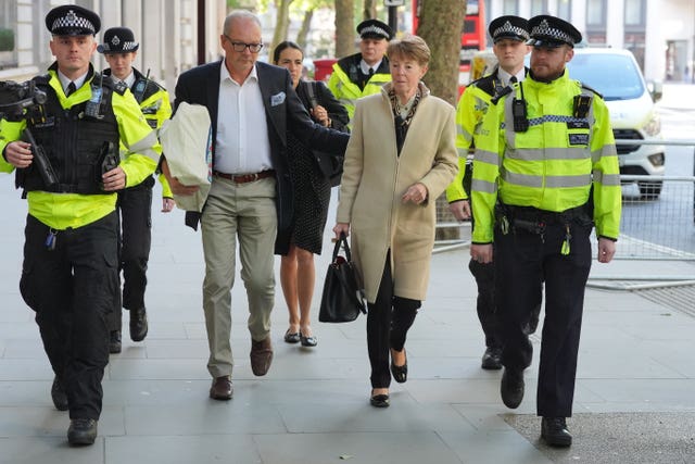 Paula Vennells walks to the inquiry hearing