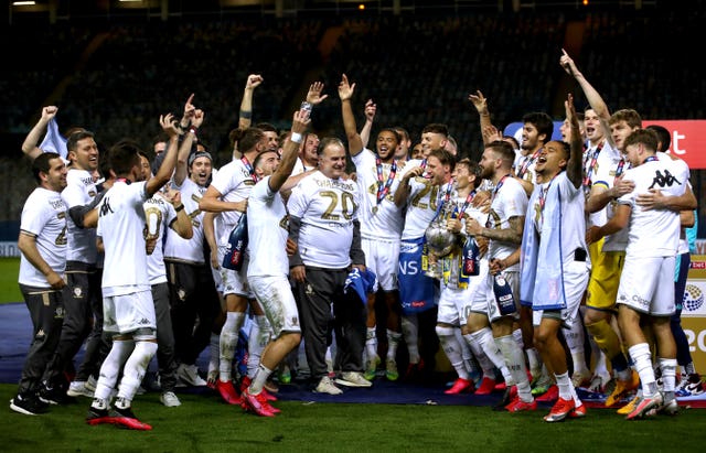 Marcelo Bielsa and Leeds celebrate