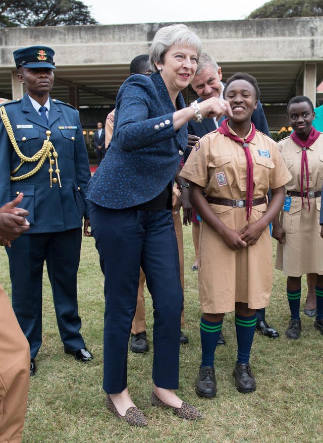Prime Minister Theresa May dancing