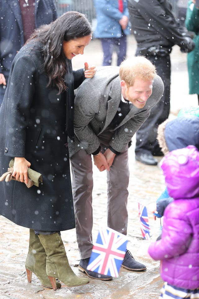 The Duke and Duchess of Sussex arrive for a visit to the Bristol Old Vic theatre