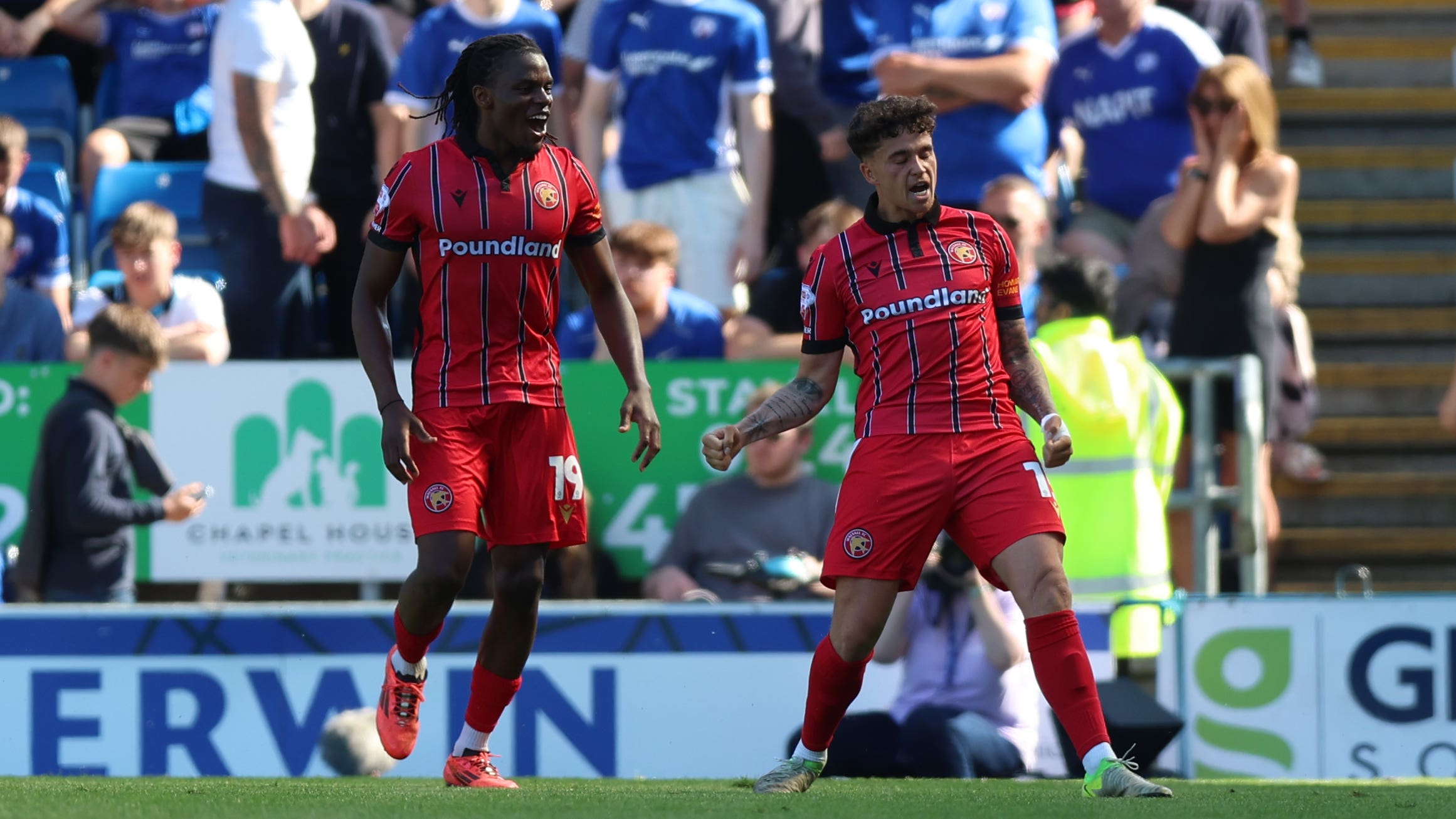 Alfie Chang celebrates scoring Walsall’s second goal (Nigel French/PA)