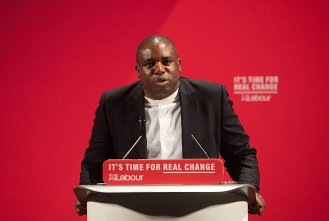 Shadow justice secretary David Lammy