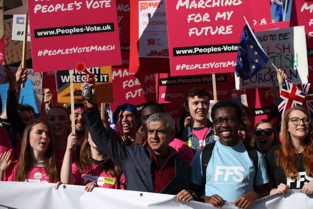Sadiq Khan  on the People's Vote march