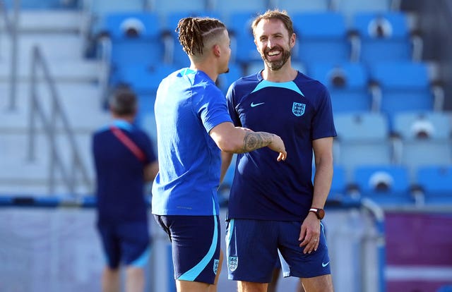 Gareth Southgate, right, is preparing for England's clash with Wales