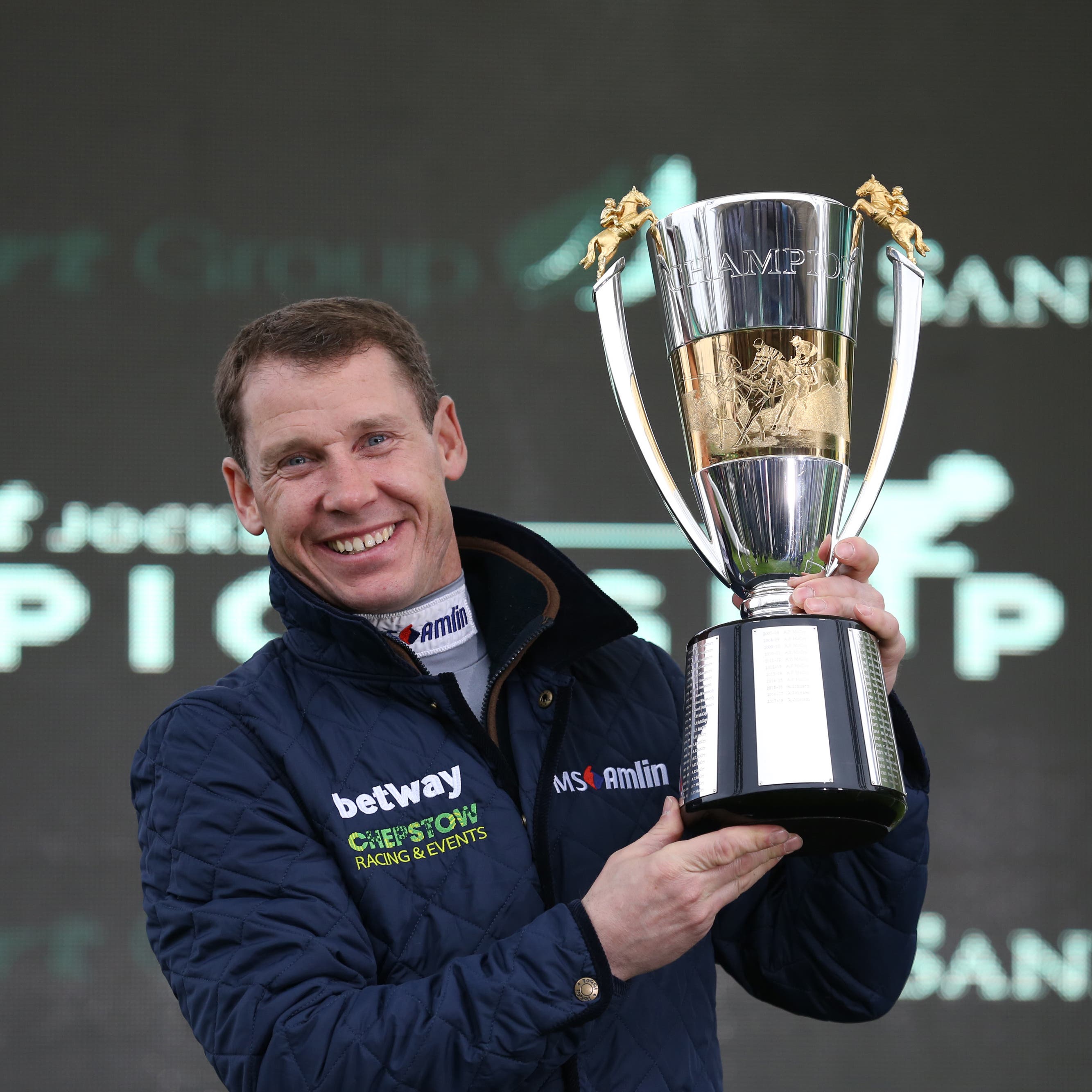 Richard Johnson after being crowned champion jockey for the third time at Sandown in April