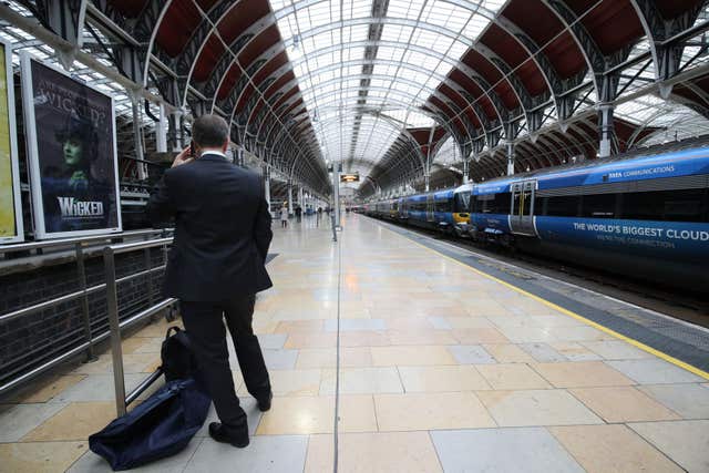 Travellers at Paddington station