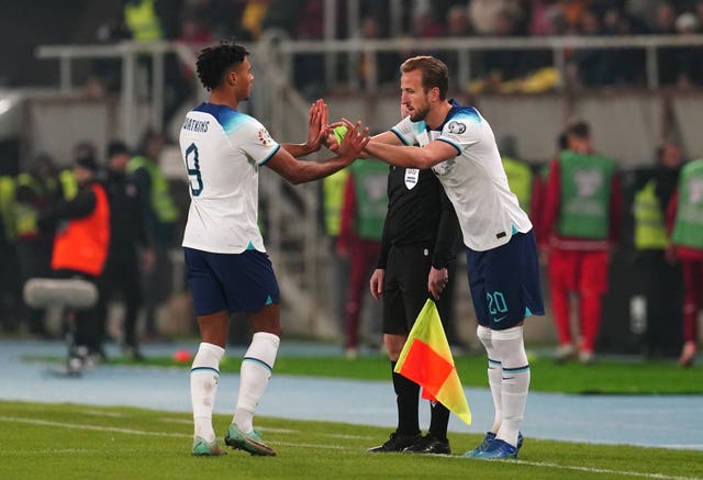 Ollie Watkins (left) was replaced by Harry Kane