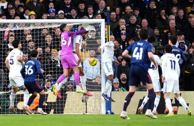 Arsenal scored their 14th goal of the season from a corner in their 4-0 win over Leeds 
