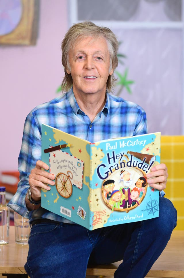 Paul McCartney during a signing session for his new book, Hey Grandude!