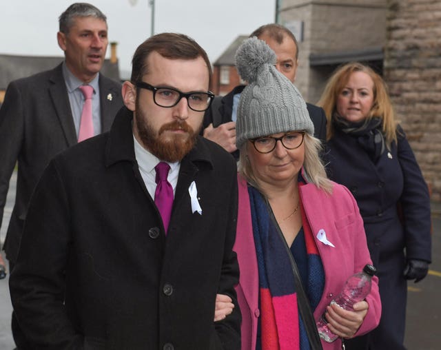 Mr Sargeant’s son Jack and his wife Bernadette, who attended the inquest