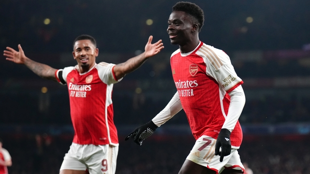 Bukayo Saka was on target for Arsenal
