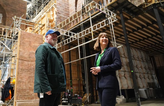 Chancellor Rachel Reeves with House Of The Dragon executive producer Kevin de la Noy during a visit to Warner Brothers Studios Leavesden, Watford 