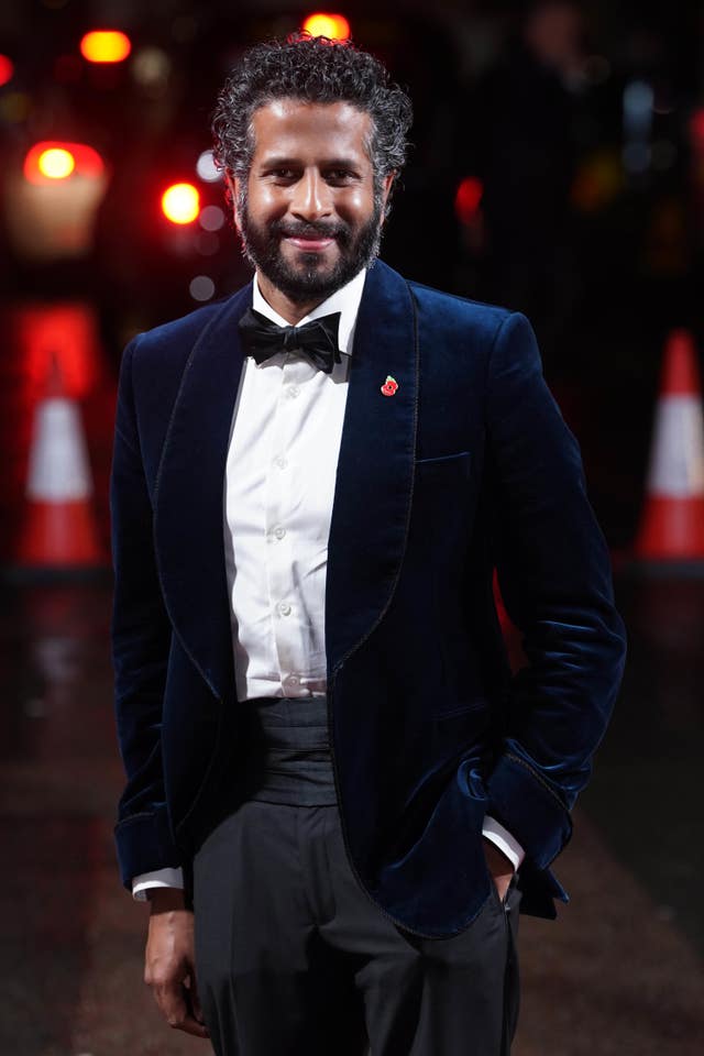 Prasanna Puwanarajah arrives at the world premiere of The Crown series five at the Theatre Royal in London