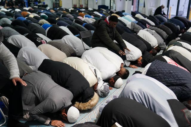 Worshippers at Green Lane Masjid in Birmingham