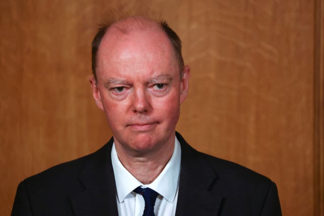 Chief medical officer Professor Chris Whitty during the latest Downing Street briefing