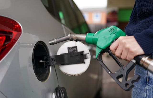 A litre of petrol at UK forecourts reached a new high of 191.5p on Sunday, while diesel was 199.0p (Joe Giddens/PA)