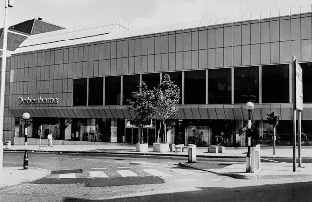 The Debenhams store at Luton, Bedfordshire, which burned down in 1987