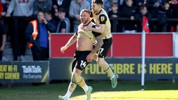 George Moncur (left) celebrates his goal (Nigel French/PA)