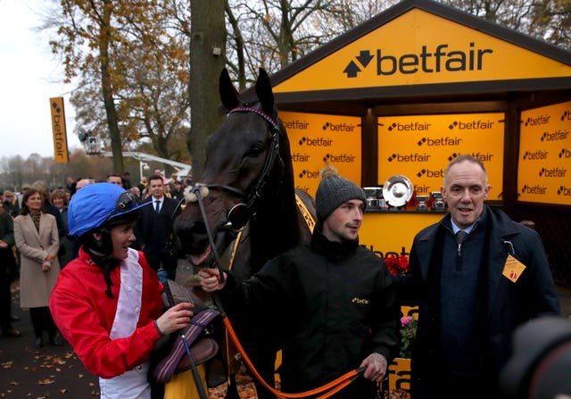 Richard Thompson (right) with A Plus Tard at Haydock