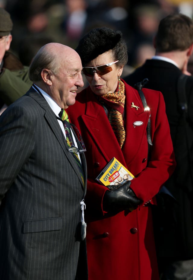 The Princess Royal and Richard Pitman at the Cheltenham Festival in 2016