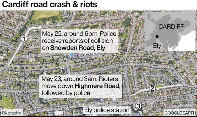 Cardiff road crash & riots