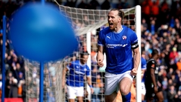 Captain Jamie Grimes set Chesterfield on their way to a promotion-clinching win (Martin Rickett/PA)