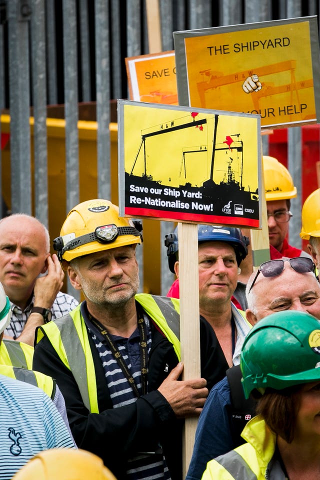 Protest at Belfast shipyard