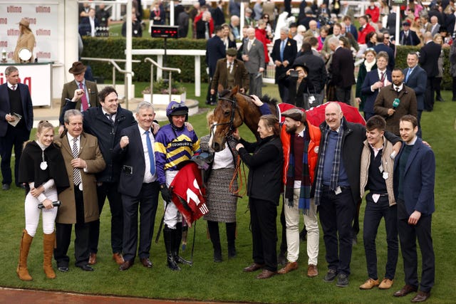 The Ramblers with Corach Rambler after his second Cheltenham win