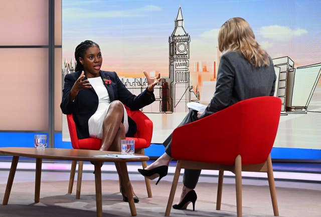 Kemi Badenoch appearing on Sunday With Laura Kuenssberg