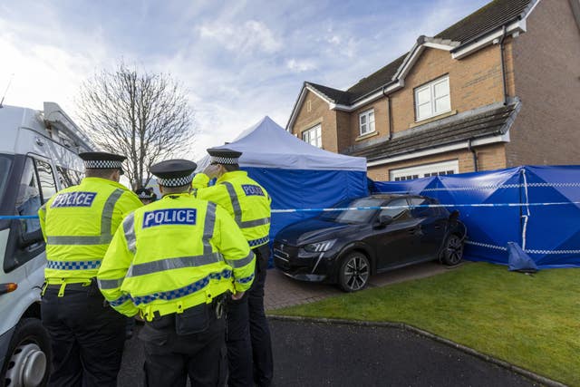 Police outside Sturgeon/Murrell house