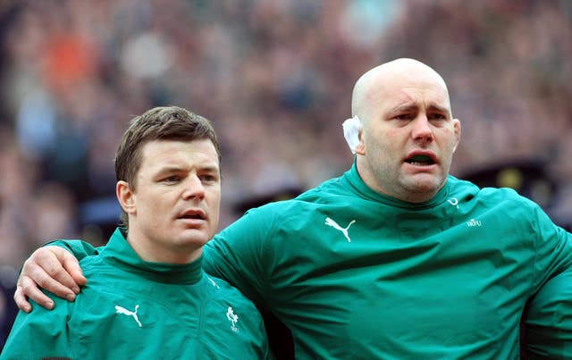 John Hayes, right, was the first Irishman to reach 100 Test caps, in 2010, quickly followed by Brian O'Driscoll, left
