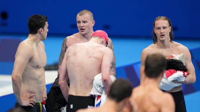 Great Britain finished behind the United States in the men's 4x100m medley relay (Joe Giddens/PA)
