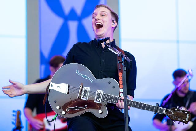 George Ezra performed on the Pyramid Stage on Friday