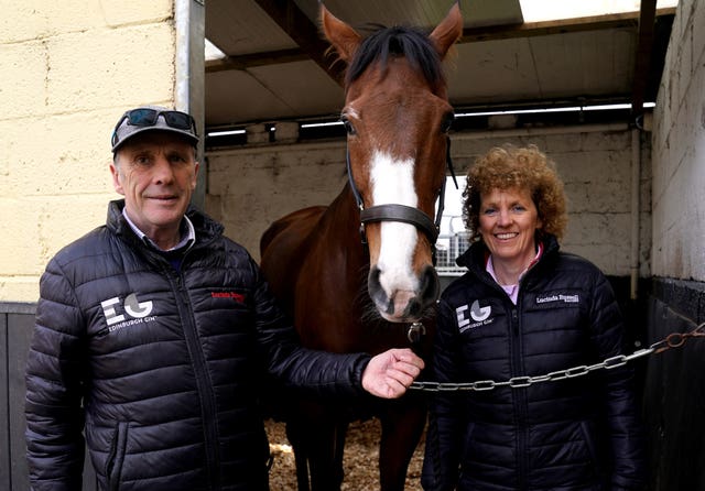 Peter Scudamore (left) and Lucinda Russell, with Corach Rambler 