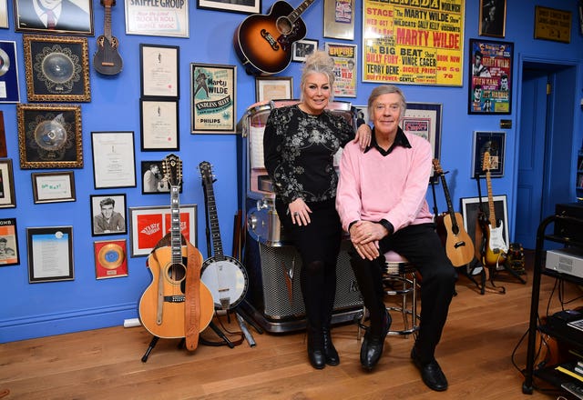 Kim Wilde joins her father Marty Wilde at his home in Hertfordshire