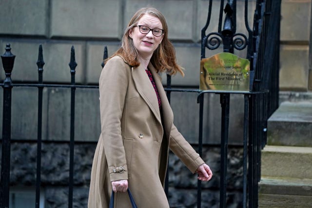 Shirley-Anne Somerville entering Bute House