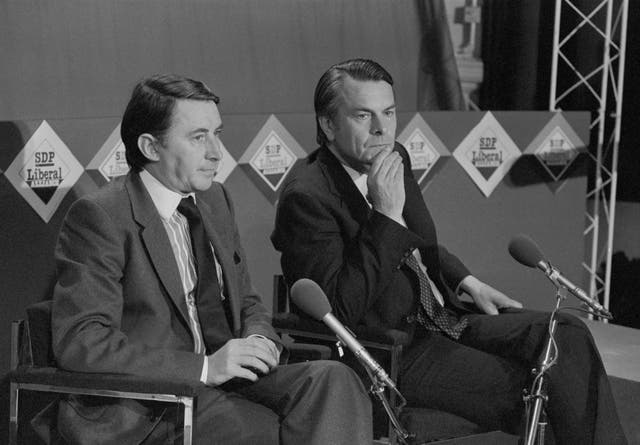 David Steel with David Owen at the Liberal Party Press conference 