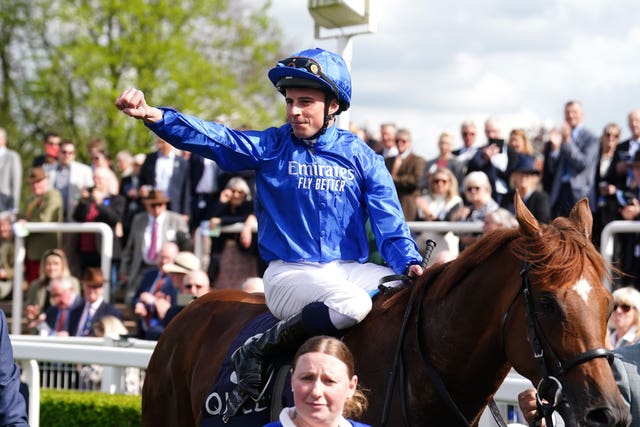 William Buick salutes the Newmarket crowd