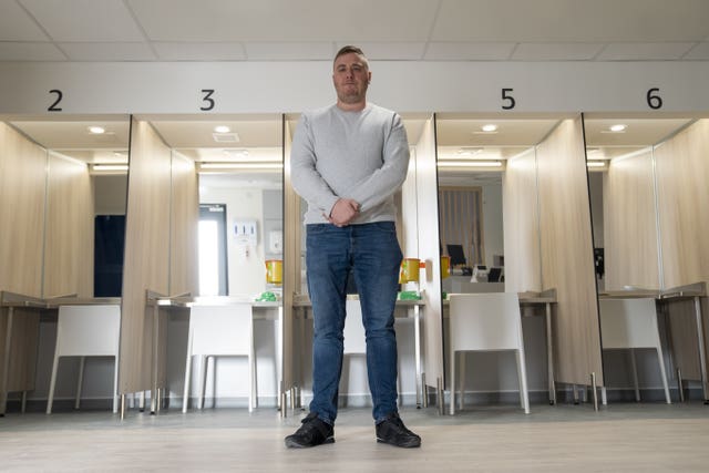 Councillor Allan Casey, city convenor for drug and alcohol policy at Glasgow City Council, at The Thistle drugs consumption room at the NHS Enhanced Drug Treatment Facility at Hunter Street Health Centre in Glasgow