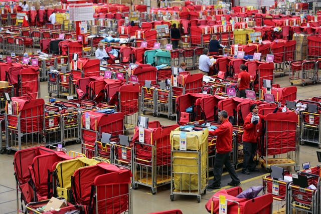 A Royal Mailsorting office 