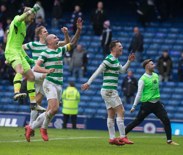 Celtic debut goalkeeper Scott Bain celebrates win over Rangers 