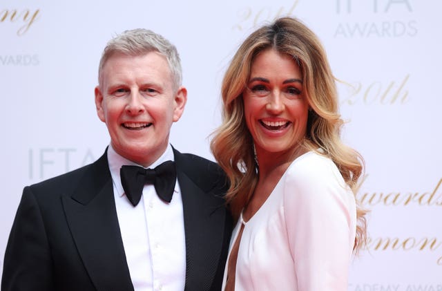 Cat Deeley and Patrick Kielty smiling