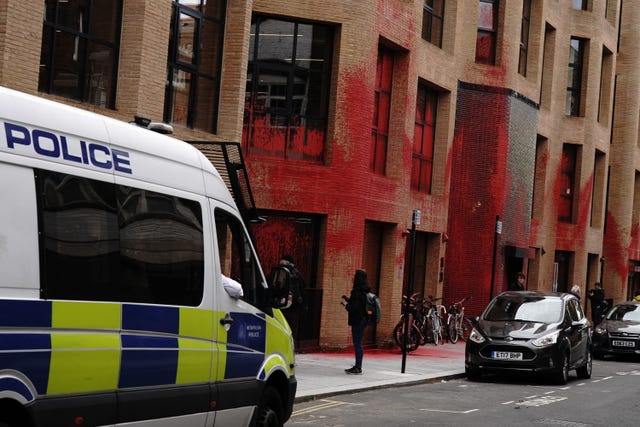 Red paint thrown over Labour Party HQ