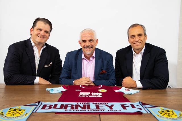 ALK Capital partners Mike Smith, Alan Pace (centre) and Stuart Hunt following their takeover at Burnley