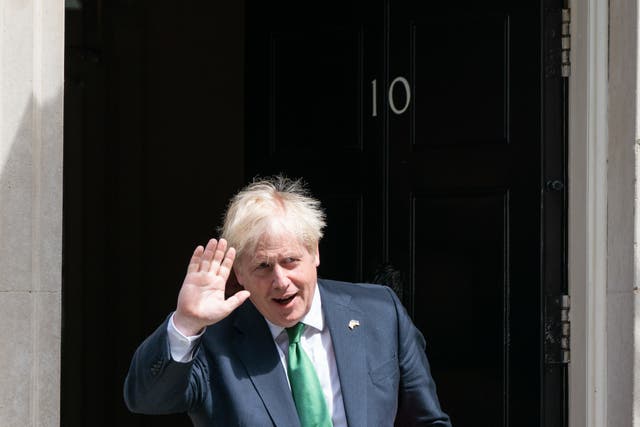 Prime Minister Boris Johnson departing 10 Downing Street in July 2022