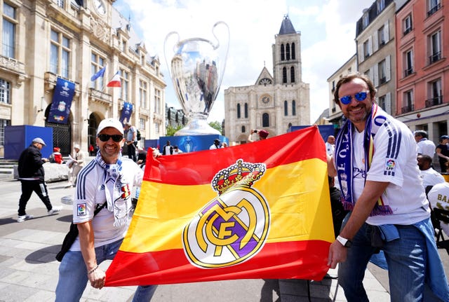 Real Madrid fans in the French capital