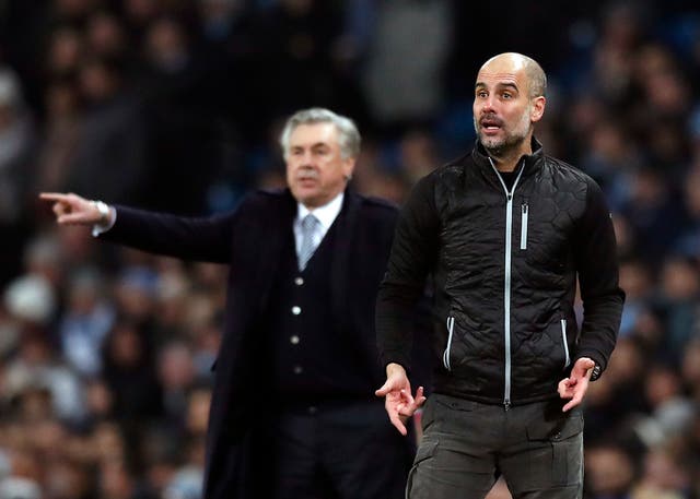 Pep Guardiola and Carlo Ancelotti on the sidelines