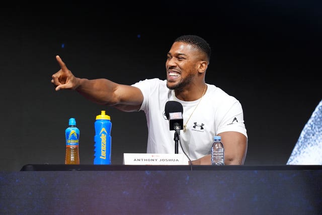 Anthony Joshua during a press conference