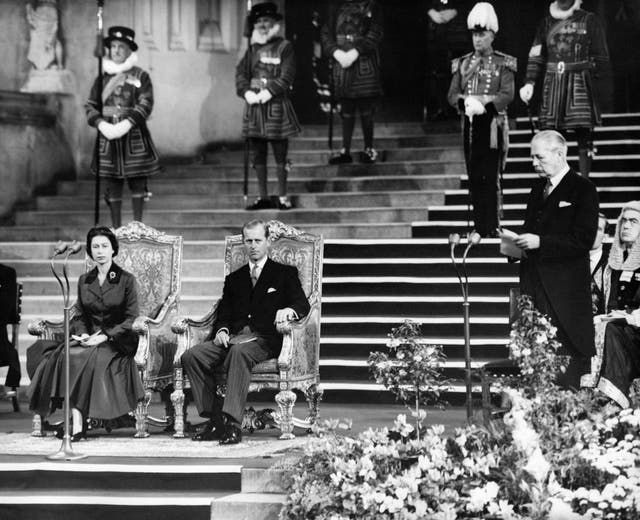 The Queen, the Duke of Edinburgh and Harold Macmillan