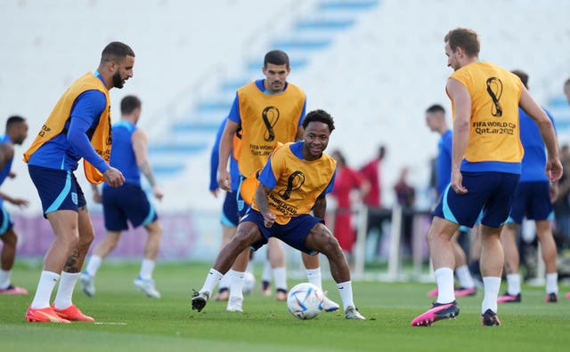 Raheem Sterling trains with England on Friday 